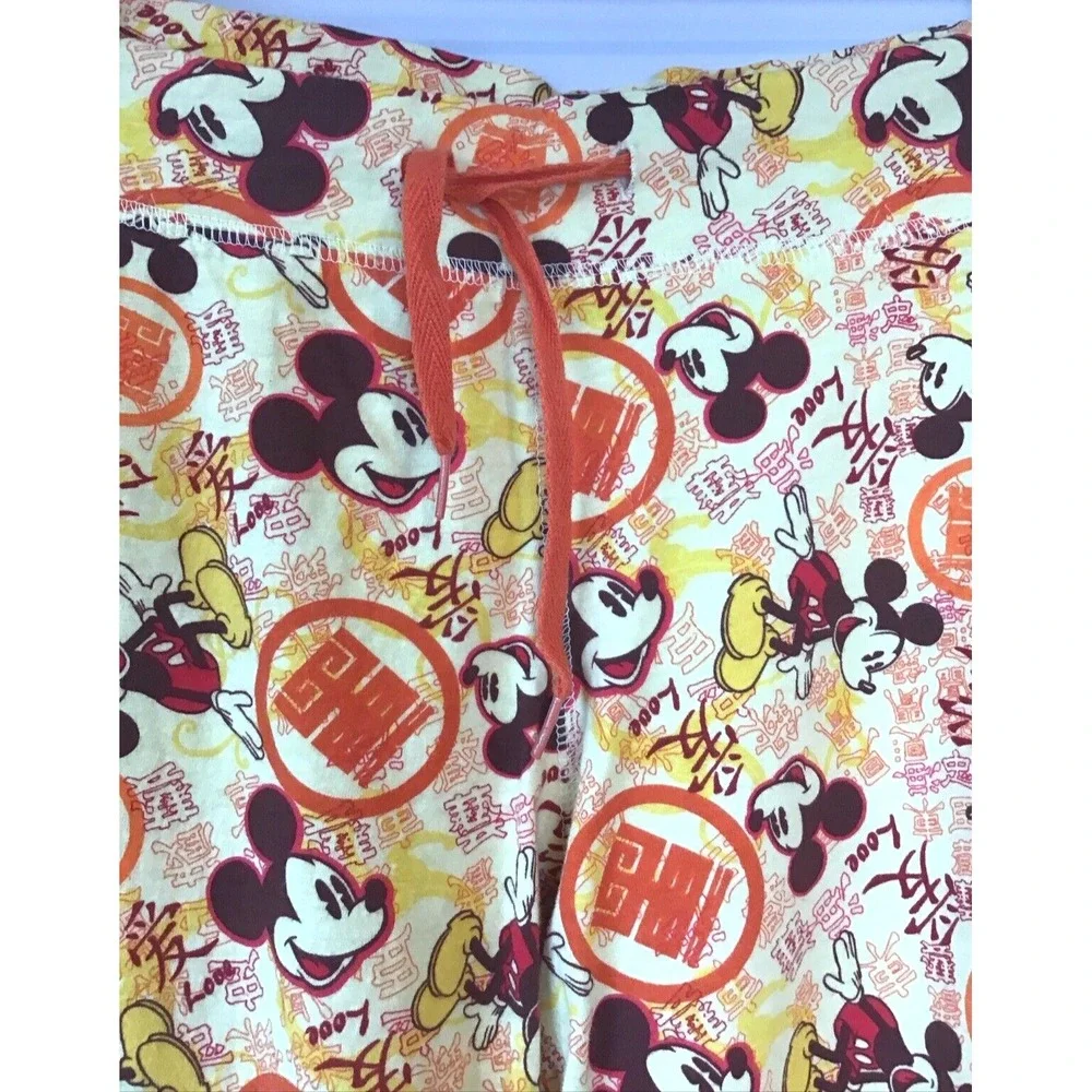 Disney Pajama Pants Women's Large Asian Mickey Mouse Capri Lounge Pjs WWOD Fun